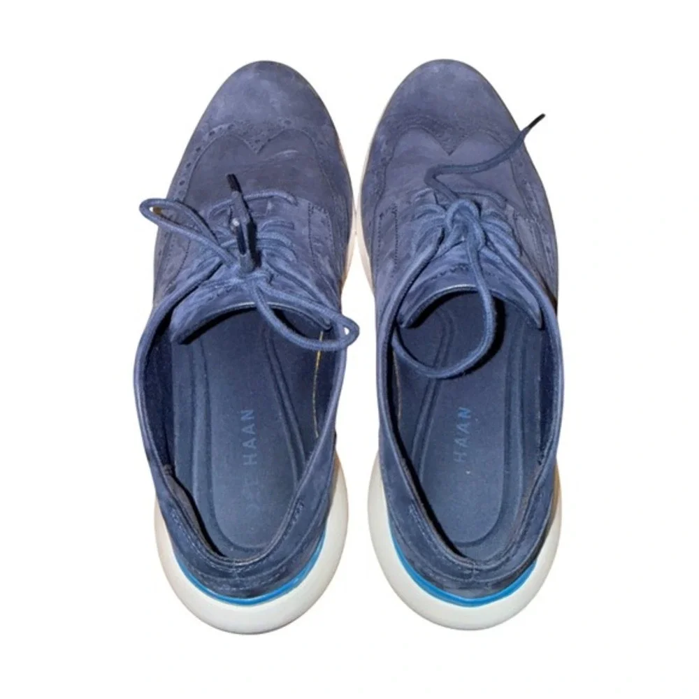 Cole Haan‎ Grand Mens 10M Pre-Owned Troy Wingtip Oxford Marine Blue White C33766